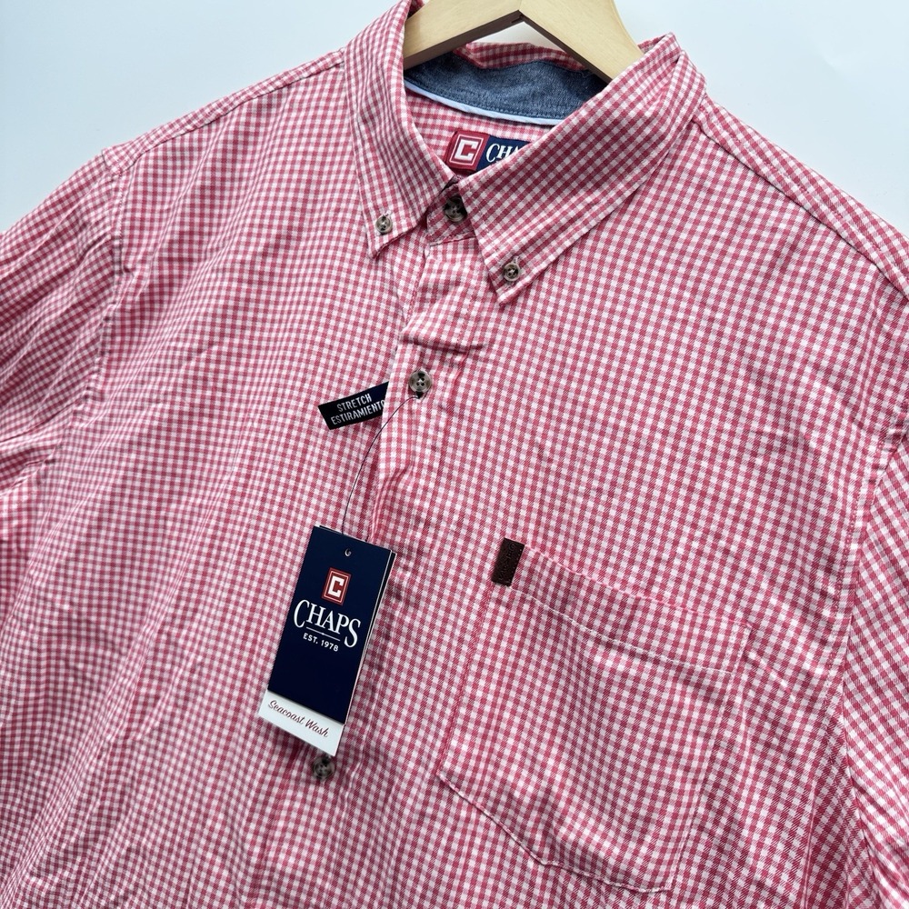 Chaps Ralph Lauren Poppy Red Mens 2XL Polo Shirt Long Sleeve
